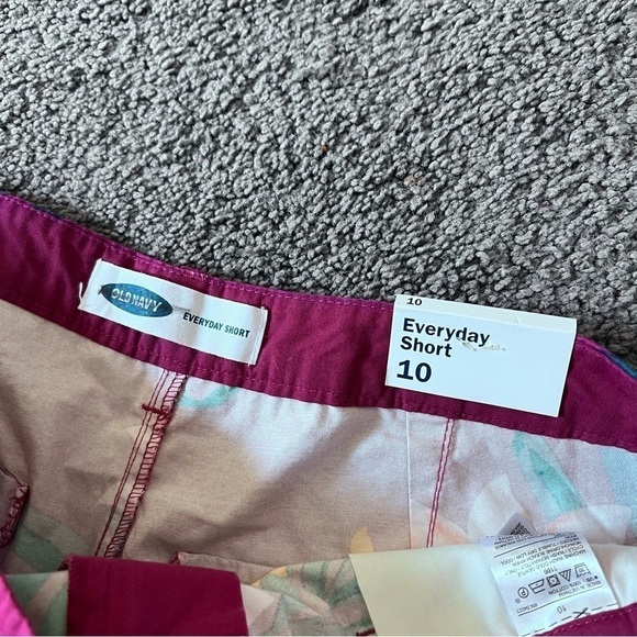 NWT Old Navy purple tropical print everyday short size 10 - Picture 6 of 9